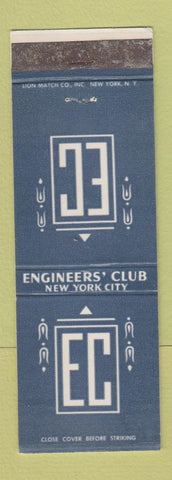 Matchbook Cover - Engineers Club New York City