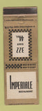 Matchbook Cover - Imperiale Restaurant New York City