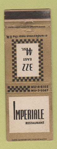 Matchbook Cover - Imperiale Restaurant New York City
