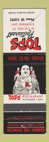 Matchbook Cover - Tops Restaurant Chinese Kitchener ON WEAR