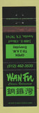 Matchbook Cover - Wan Fu Chinese Restaurant Austin TX