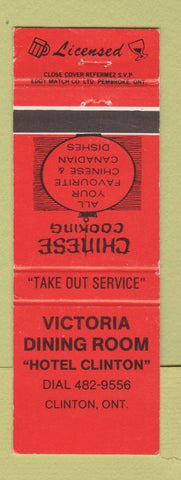Matchbook Cover - Victoria Dining Room Chinese Hotel Clinton ON