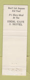 Matchbook Cover - Ideal Cafe Motel Spanish Fork UT