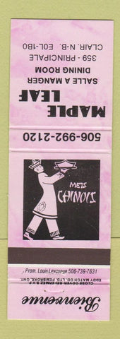 Matchbook Cover - Maple Leaf Restaurant Chinese Clair NB