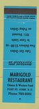 Matchbook Cover - Marigold Restaurant Chinese Fort St John BC BLUE