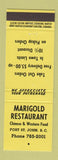 Matchbook Cover - Marigold Restaurant Chinese Fort St John BC YELLOW