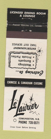 Matchbook Cover - Le Laurier Chinese Restaurant Edmundston NB