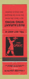 Matchbook Cover - Restaurant Wing Wong Chinese Ste Anne De Beaupre QC
