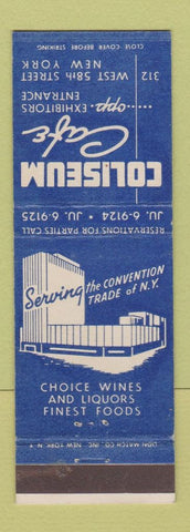 Matchbook Cover - Coliseum Cafe New York City