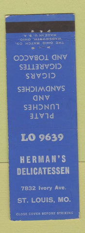 Matchbook Cover - Herman's Deli St Louis MO