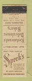 Matchbook Cover - Speck's Restaurant St Louis MO WEAR