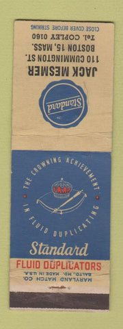 Matchbook Cover - Standard Fluid Duplicating Jack Mesmer Boston MA