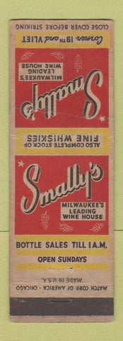 Matchbook Cover - Smally's Wine House Milwaukee WI WEAR