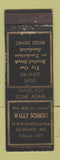 Matchbook Cover - Wally Schmidt Milwaukee WI restaurant