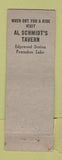 Matchbook Cover - Wally Schmidt Milwaukee WI restaurant