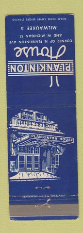 Matchbook Cover - Plankinton House Milwaukee WI BLUE