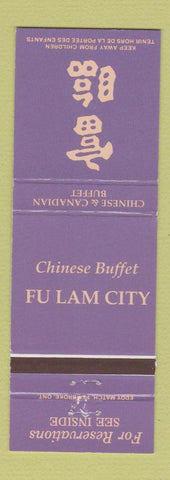Matchbook Cover - Fu Lam City Chinese Buffet London Cambridge Kitchener ON