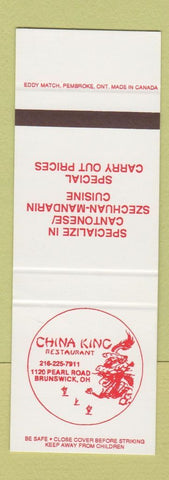 Matchbook Cover - China King Chinese Restaurant Brunswick OH