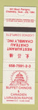 Matchbook Cover - Buffet Chinois Chinese Chambly QC