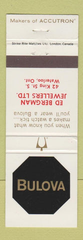 Matchbook Cover - Bulova Watches Ed Bergman Waterloo ON