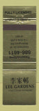 Matchbook Cover - Lee Gardens Chinese Restaurant London ON