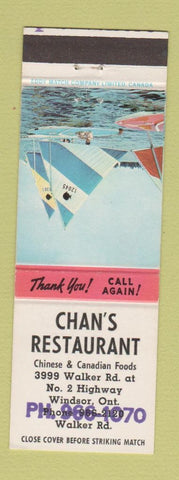 Matchbook Cover - Chan's Restaurant Chinese Windsor ON
