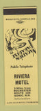 Matchbook Cover - Riviera Motel Gonic NH