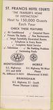 Matchbook Cover - St Francis Hotel Courts Mobile Montgomery AL 30 Strike