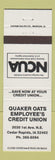 Matchbook Cover - Quaker Oats Employee's Credit Union Cedar Rapids IA
