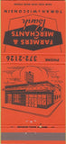 Matchbook Cover - Farmers Merchants Bank Tomah WI 30 Strike