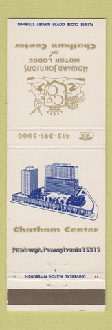 Matchbook Cover - Howard Johnson's Motor Lodge Pittsburgh PA Chatham Center