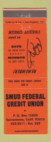 Matchbook Cover - Smud Federal Credit Union Sacramento CA