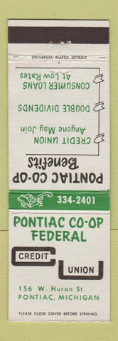 Matchbook Cover - Pontiac COOP Federal Credit Union Pontiac MI