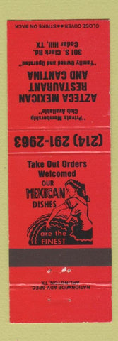Matchbook Cover - Azteca Mexican Restaurant Cedar Hill TX