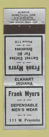 Matchbook Cover - Frank Myers Men's Clothes Elkhart IN