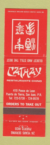 Matchbook Cover - Cathay Chinese Restaurant San Juan Puerto Rico
