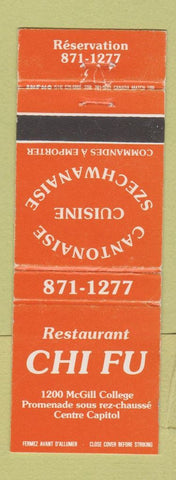 Matchbook Cover - Restaurant Chi Fu Chinese QC