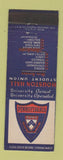 Matchbook Cover - Houston Hall University of PA Pennsylvania Philadelphia