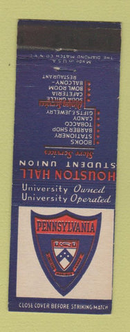 Matchbook Cover - Houston Hall University of PA Pennsylvania Philadelphia