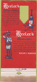 Matchbook Cover - Keeler's Restaurant Albany NY  21 Feature