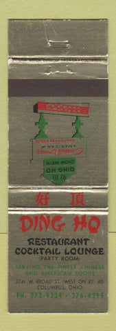 Matchbook Cover - Ding Ho Chinese Restaurant Columbus OH WEAR