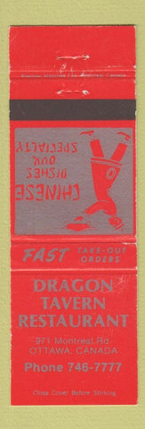 Matchbook Cover - Dragon Tavern Chinese Restaurant Ottawa ON