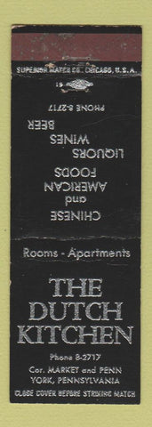 Matchbook Cover - Dutch Kitchen Restaurant York PA Chinese