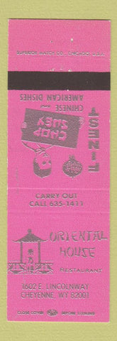 Matchbook Cover - Oriental House Chinese Restaurant Cheyenne WY