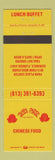 Matchbook Cover - Tom Hee Chinese Restaurant Seminole FL