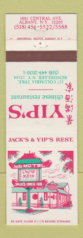 Matchbook Cover - Yip's Chinese Restaurant Albany NY