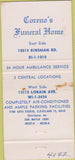 Matchbook Cover - Coreno Funeral Home Cleveland OH WEAR 30 Strike