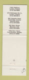 Matchbook Cover - Fu Lam City Chinese London Cambridge ON Moncton NB WEAR