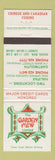 Matchbook Cover - Garden View Chinese Restaurant Halifax Dartmouth NS