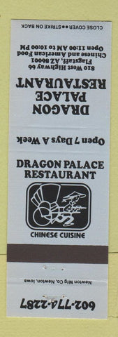 Matchbook Cover - Dragon Palace Chinese Restaurant Flagstaff AZ BLUE